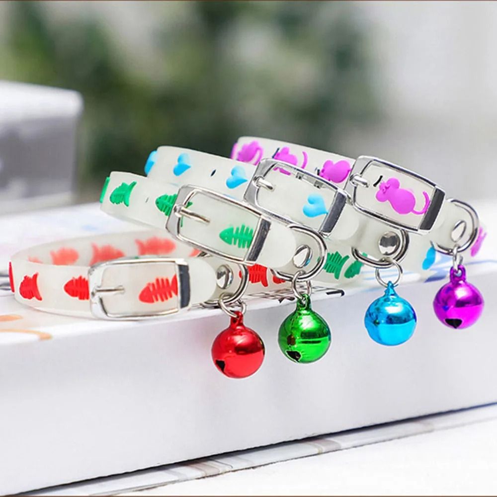 Luminous Silicone Cat Collar Glowing Anti Loss Pet Necklace With Bell 9
