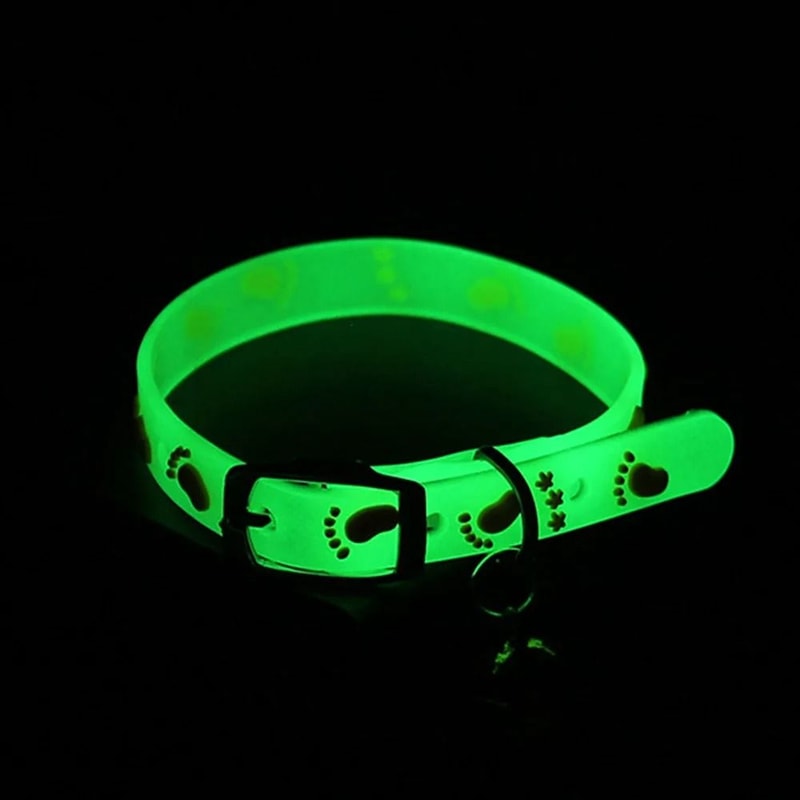 Luminous Silicone Cat Collar Glowing Anti Loss Pet Necklace With Bell 12