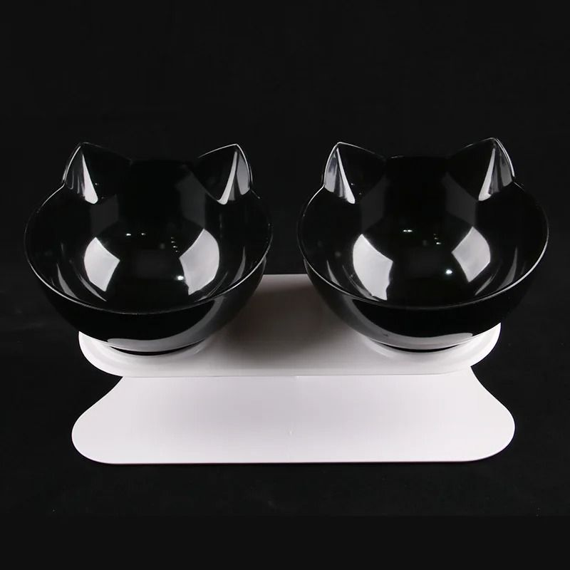 Non Slip Double Cat Bowl With Inclined Stand For Food And Water 8