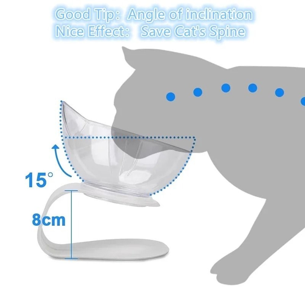 Non Slip Double Cat Bowl With Inclined Stand For Food And Water 20