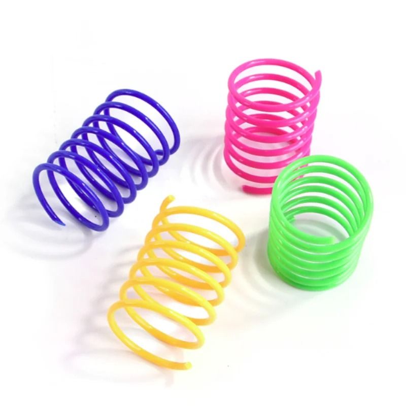 Interactive Cat Spring Toy Colorful Plastic Coil Hunting Toy For Indoor Cats 1