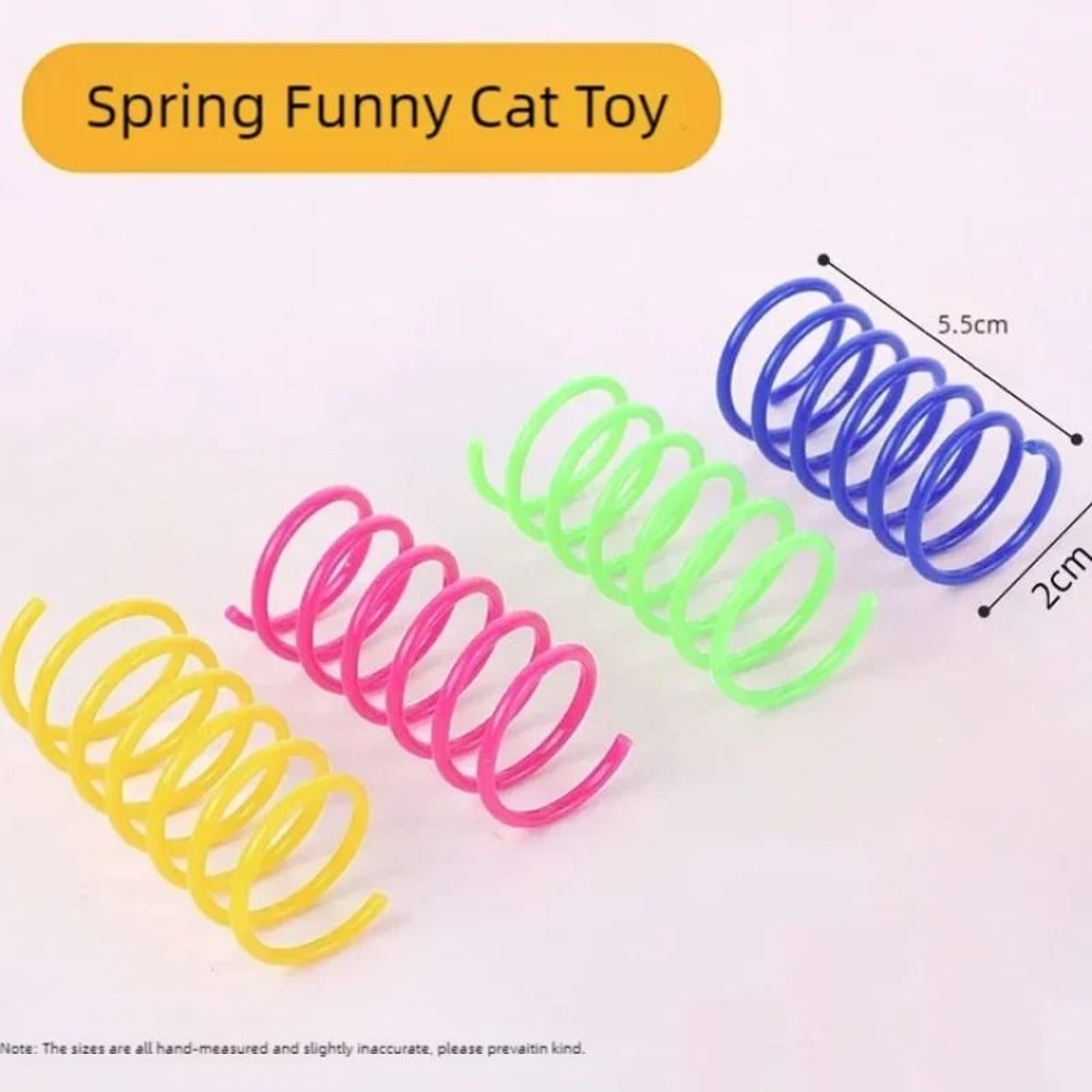 Interactive Cat Spring Toy Colorful Plastic Coil Hunting Toy For Indoor Cats 8