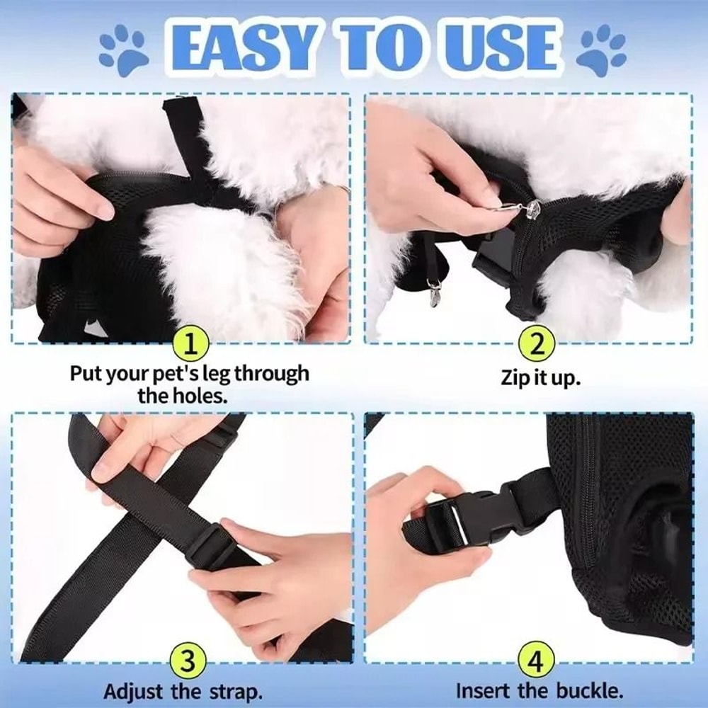 Breathable Mesh Pet Carrier Backpack Hands Free Front Carrier For Cats And Small Dogs 8