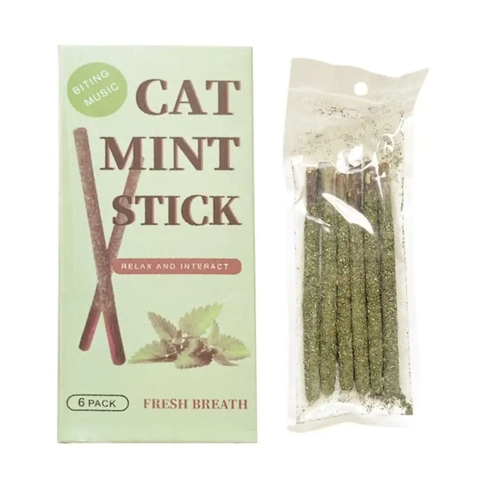 Natural Matatabi Silvervine Cat Sticks Teeth Cleaning Chew Toy Set 6 Pieces 1