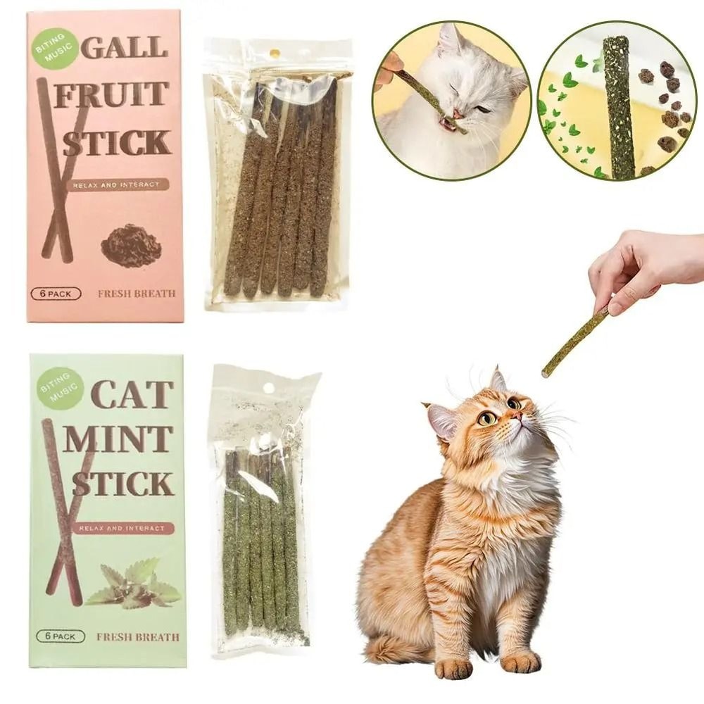 Natural Matatabi Silvervine Cat Sticks Teeth Cleaning Chew Toy Set 6 Pieces 8
