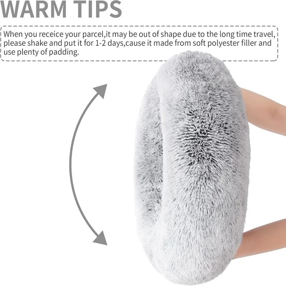 Cozy Plush Semi Enclosed Cat Bed For Indoor Cats And Small Dogs Warm Round Pet Bed Cave Sofa Nest 5