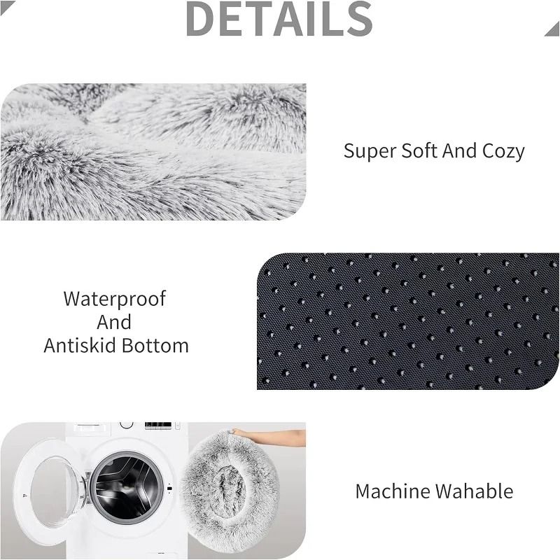Cozy Plush Semi Enclosed Cat Bed For Indoor Cats And Small Dogs Warm Round Pet Bed Cave Sofa Nest 8