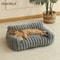 Soft Striped Cat Sofa Bed Breathable All Season Pet Bed For Small And Medium Cats 6