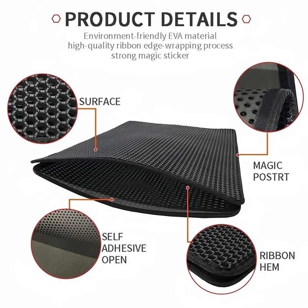 Double Layer Waterproof Cat Litter Mat EVA Trapping Litter Box Mat For Clean Floors 6