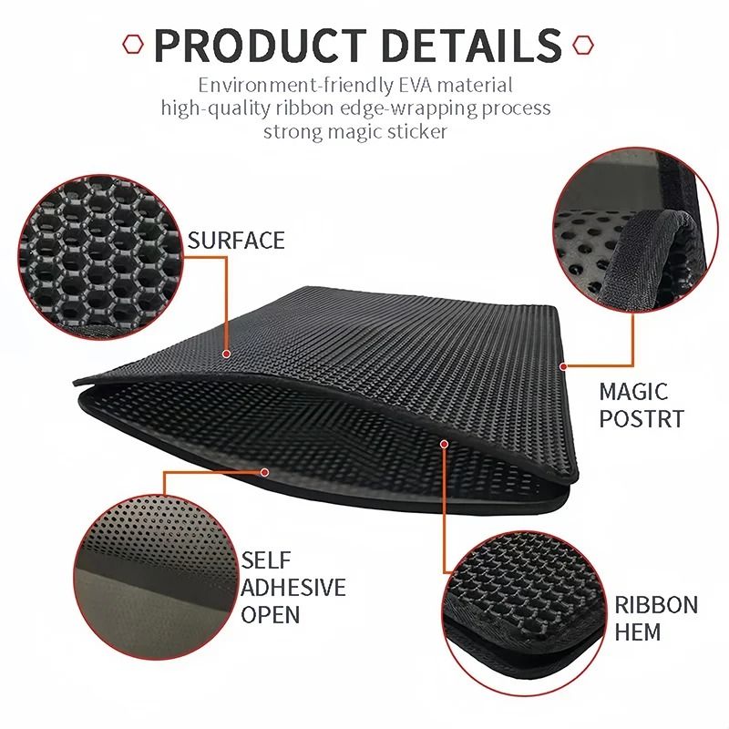 Double Layer Waterproof Cat Litter Mat EVA Trapping Litter Box Mat For Clean Floors 6