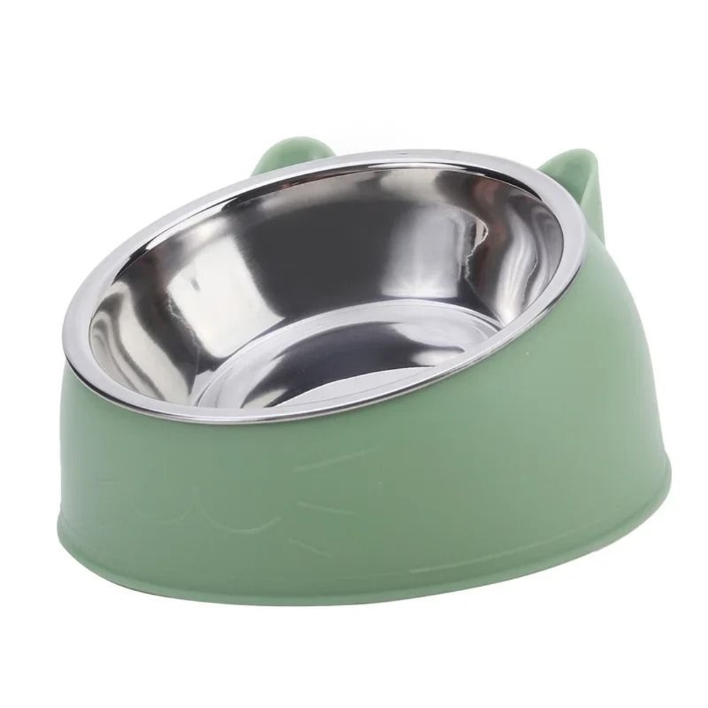 Inclined Stainless Steel Cat Bowl Cute Raised Pet Feeding Bowl For Cats And Small Dogs 10