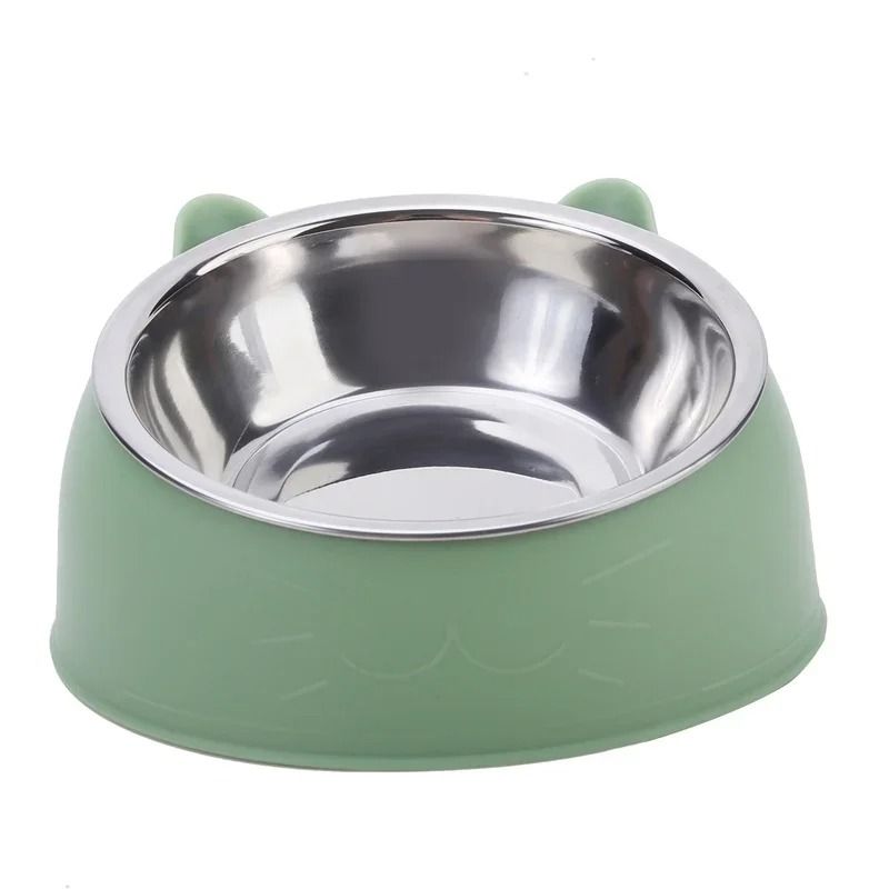 Inclined Stainless Steel Cat Bowl Cute Raised Pet Feeding Bowl For Cats And Small Dogs 5