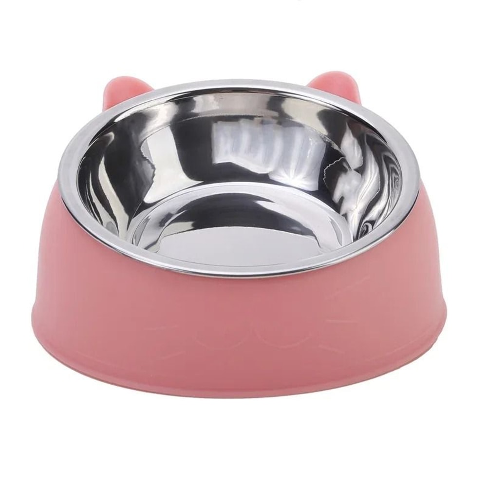 Inclined Stainless Steel Cat Bowl Cute Raised Pet Feeding Bowl For Cats And Small Dogs 1