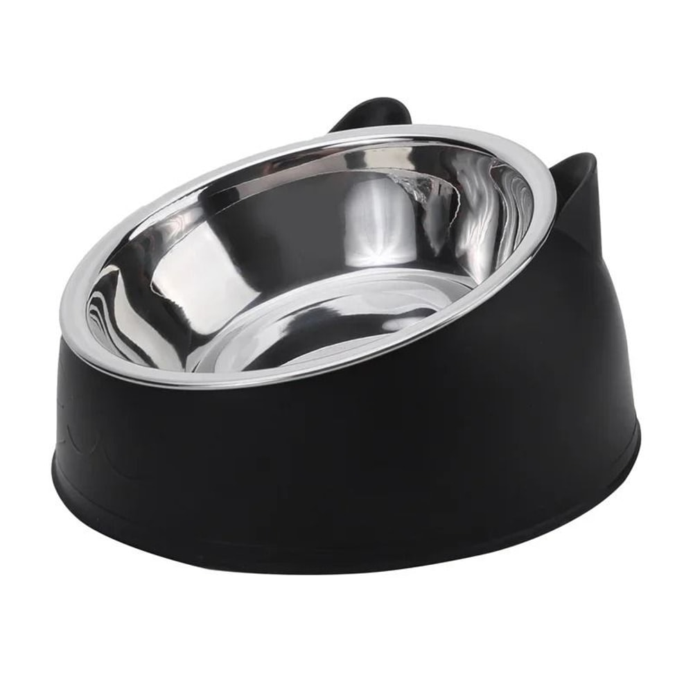 Inclined Stainless Steel Cat Bowl Cute Raised Pet Feeding Bowl For Cats And Small Dogs 8