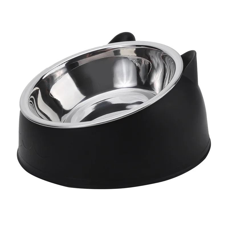 Inclined Stainless Steel Cat Bowl Cute Raised Pet Feeding Bowl For Cats And Small Dogs 8