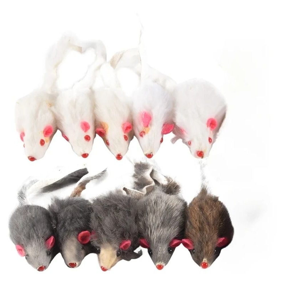 10 Pack Plush Mouse Cat Toys Soft Interactive Play Toys For Indoor Cats And Kittens 0