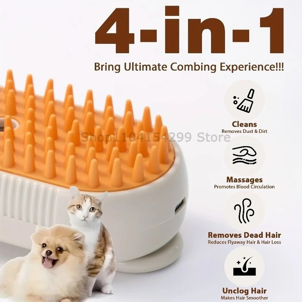 3 In 1 Pet Steam Brush Electric Spray Grooming Comb For Cats And Dogs 10