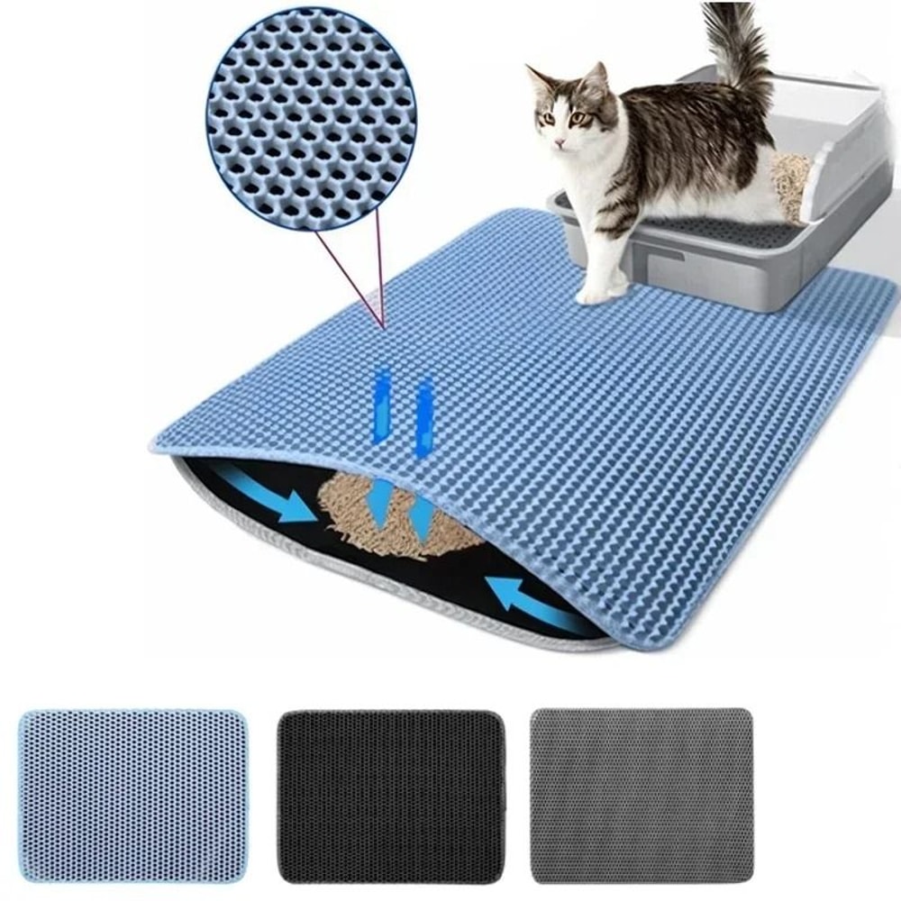 Double Layer Waterproof Cat Litter Mat Non Slip Pet Litter Box Filter Mat 10