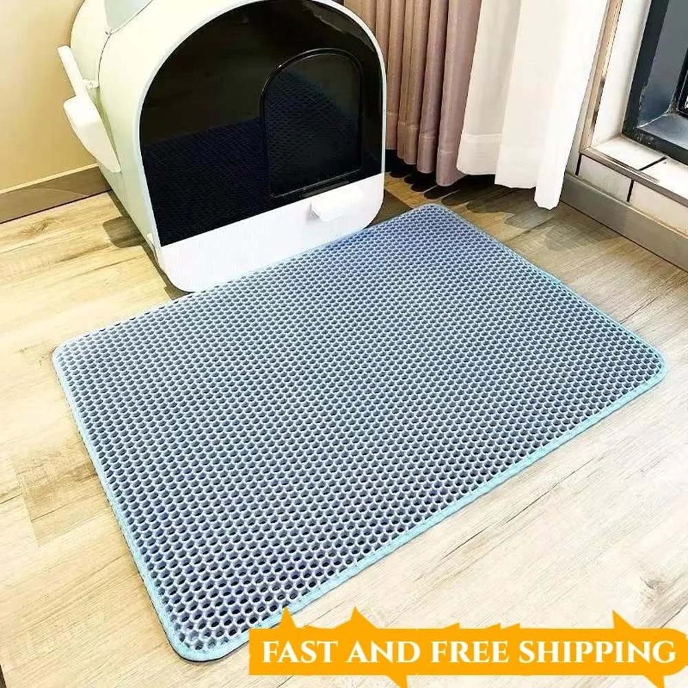 Double Layer Waterproof Cat Litter Mat Non Slip Pet Litter Box Filter Mat 2