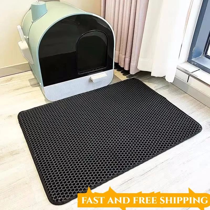 Double Layer Waterproof Cat Litter Mat Non Slip Pet Litter Box Filter Mat 1