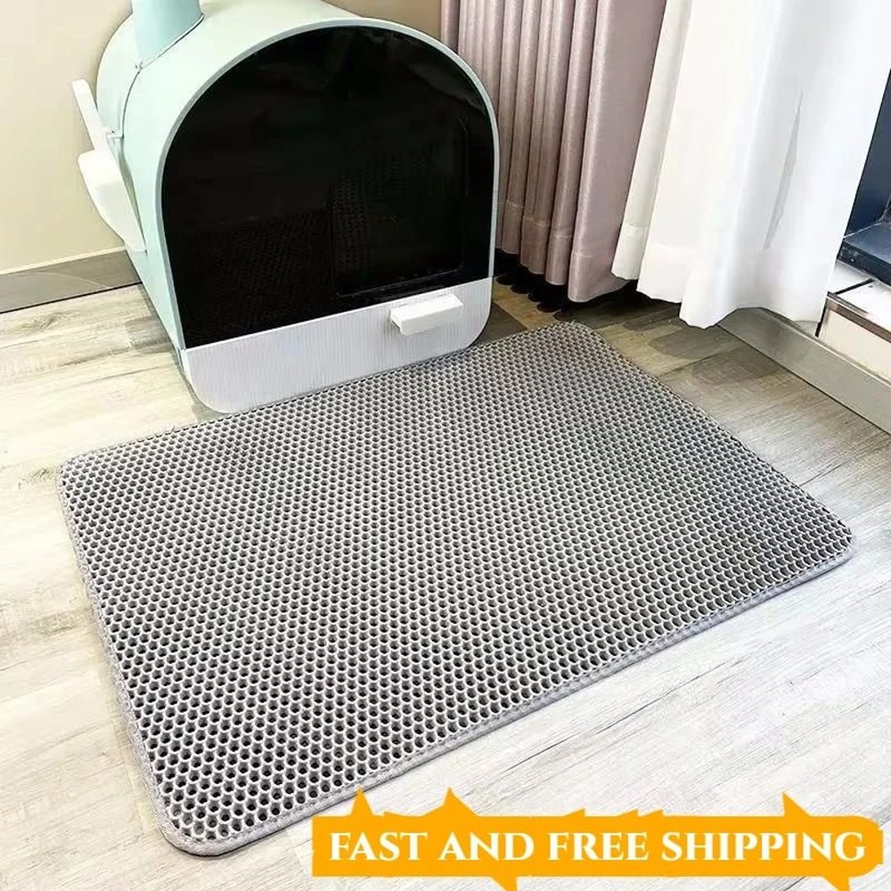 Double Layer Waterproof Cat Litter Mat Non Slip Pet Litter Box Filter Mat 3