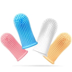 soft silicone pet finger toothbrush teeth cleaning tool for cats and dogs