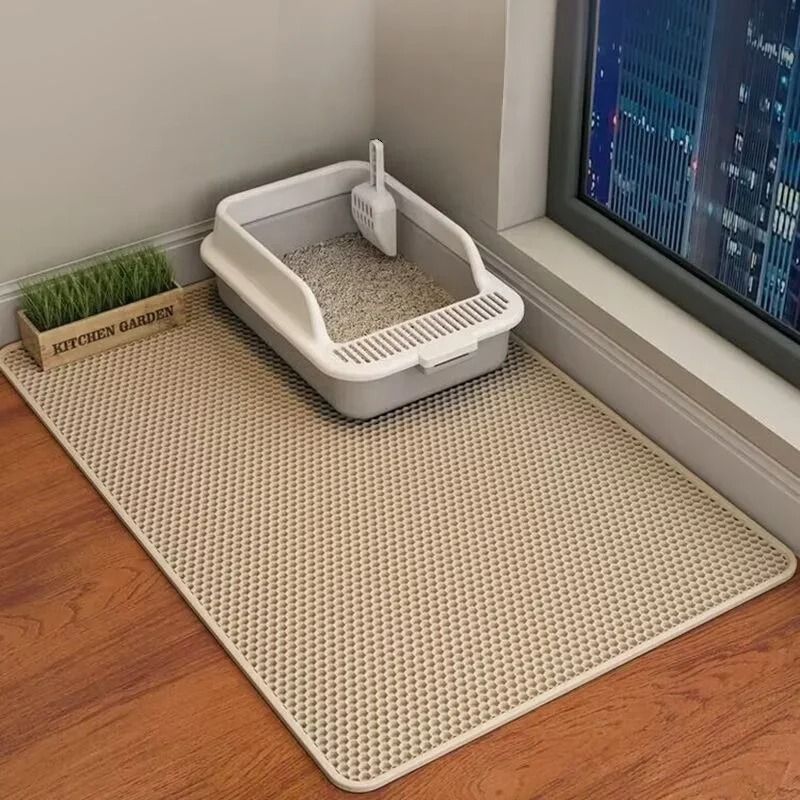 Large Waterproof Cat Litter Mat Double Layer Honeycomb Litter Box Scatter Control Mat 3