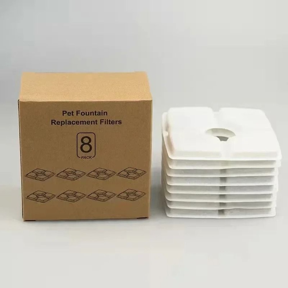 Activated Carbon Cat Water Fountain Filter Replacement Set For Square Pet Drinking Fountain 2