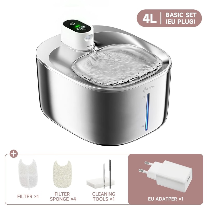 APETDOLA 4L Wireless Cat Water Fountain Auto Sensor Pet Water Dispenser For Cats And Dogs 1