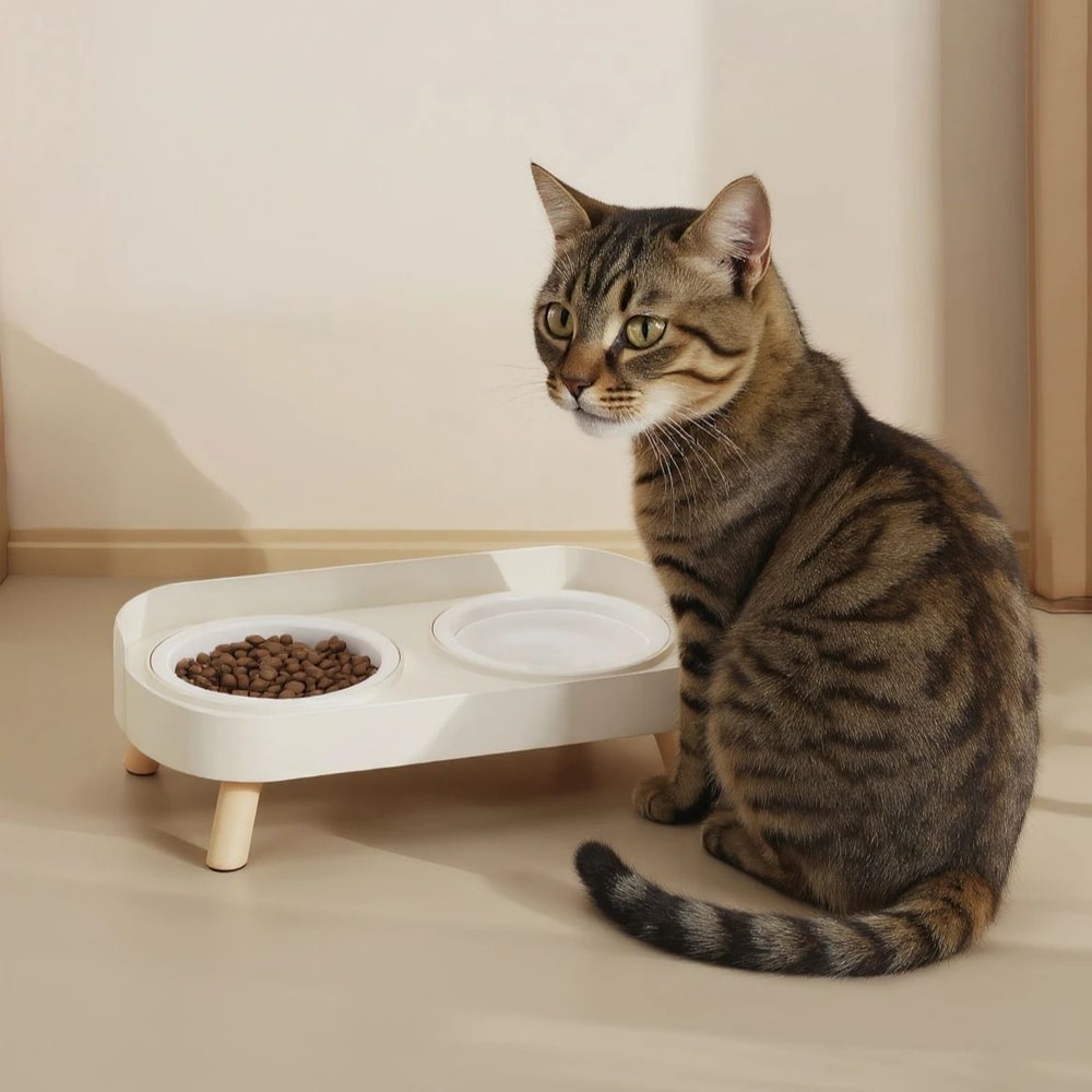 Double Elevated Pet Bowl No Spill Food And Water Feeder With Anti Slip Stand For Cats And Dogs 9