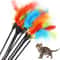 5 Piece Cat Teaser Wand Turkey Feather Interactive Wire Chaser Toy Set With Bells 1