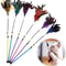 5 Piece Cat Teaser Wand Turkey Feather Interactive Wire Chaser Toy Set With Bells 2