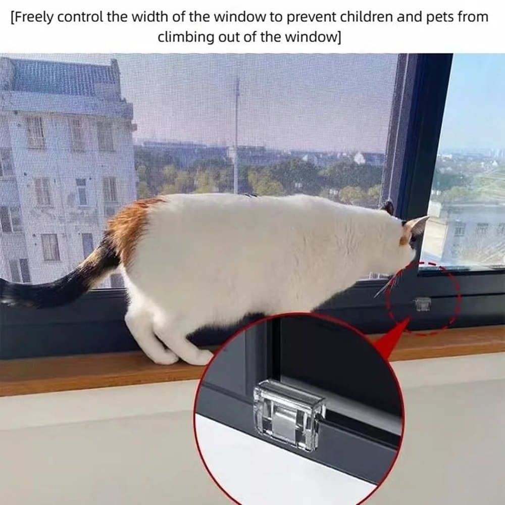 Adjustable Cat Window Safety Lock Anti Jump Window Limiter Pet Protection Guard For Cats 6