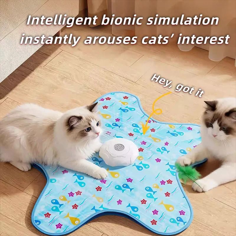 Automatic Cat Hunting Toy Interactive Turntable Hide And Seek Blanket Teaser For Cats 8