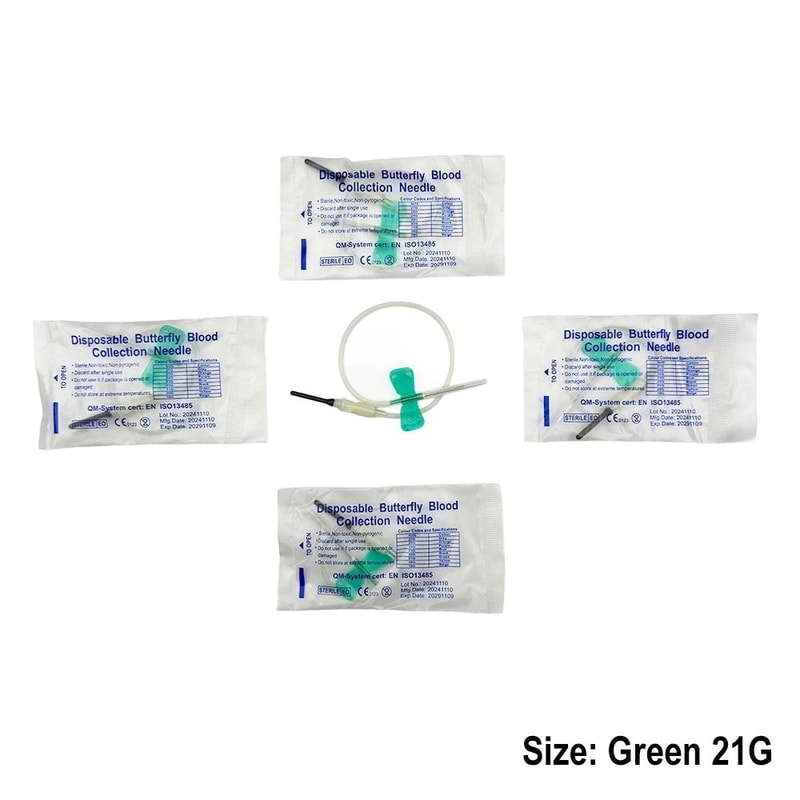 Disposable Butterfly Blood Collection Needles Double Wing Veterinary Needles For Pet Animal Care 5