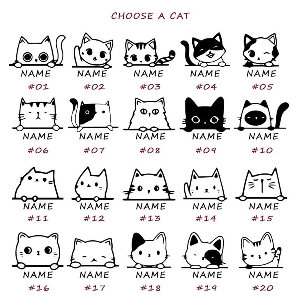 Personalized Pet ID Tags Cute Cat Face Engraved Collar Pendant For Cats And Dogs 5