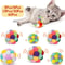 Colorful Cat Toy Balls With Bells Sparkle Pom Pom Interactive Balls For Indoor Cats And Kittens 8