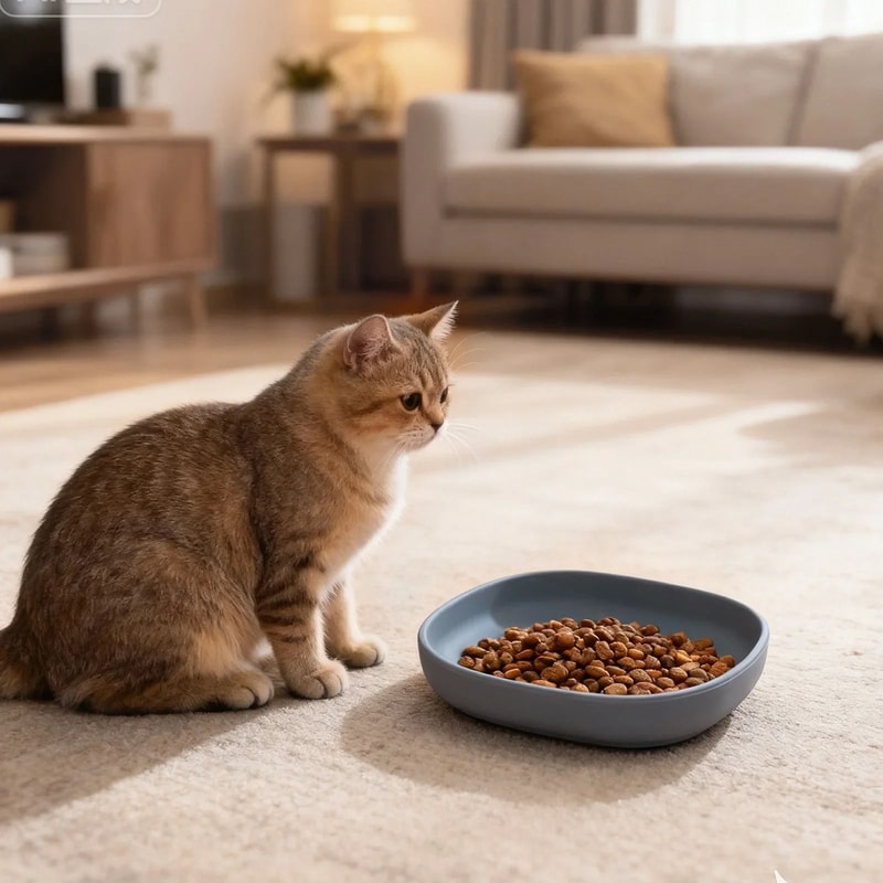 2 Piece Whisker Friendly Cat Bowls Wide Shallow Silicone Non Spill Pet Feeding Plates 7