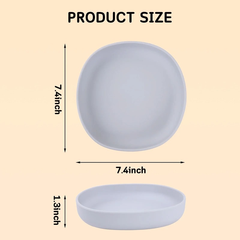 2 Piece Whisker Friendly Cat Bowls Wide Shallow Silicone Non Spill Pet Feeding Plates 9