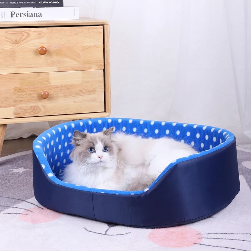 Cozy Plush Cat Cave Bed Indoor Pet Sleeping Basket Mat For Cats And Small Dogs 7