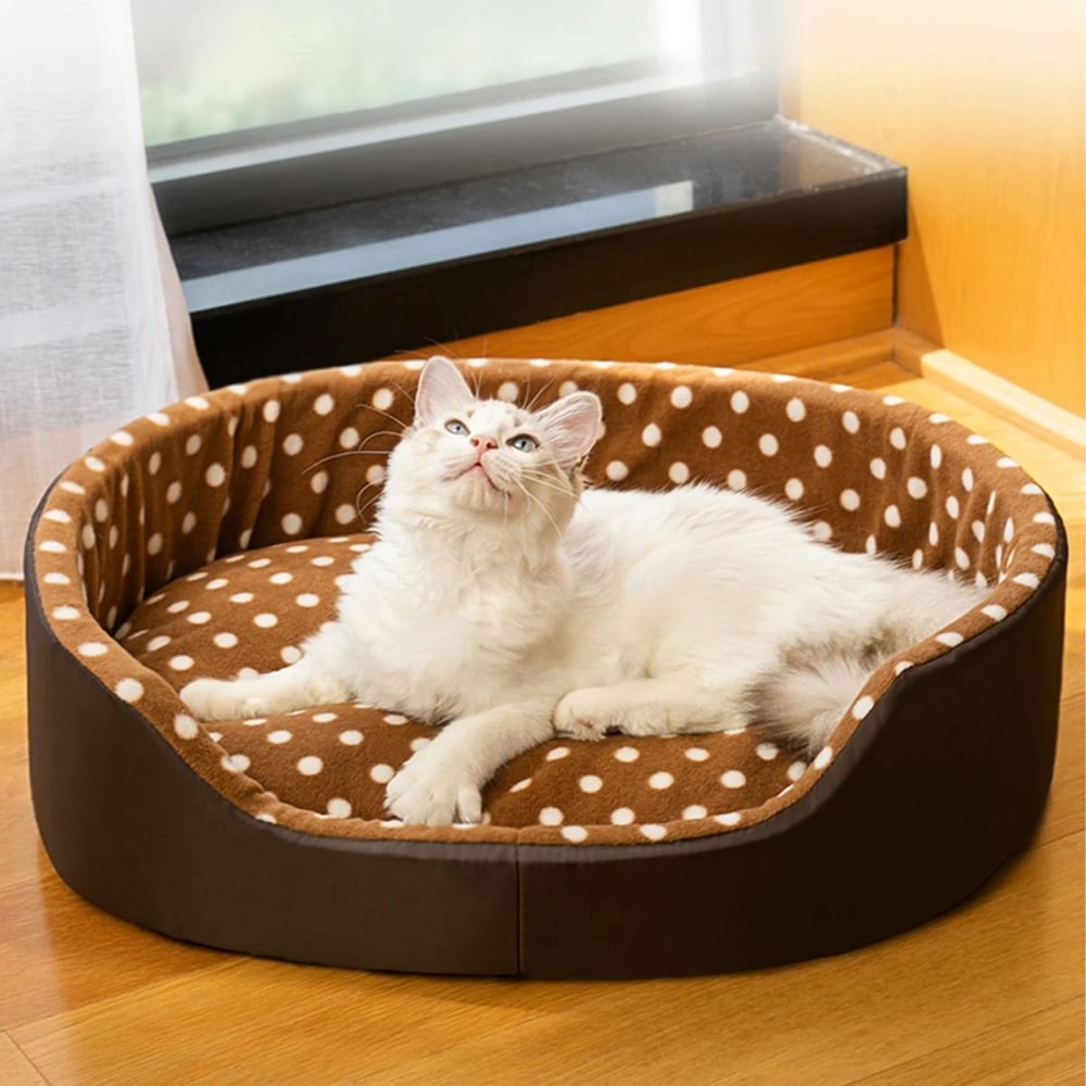 Cozy Plush Cat Cave Bed Indoor Pet Sleeping Basket Mat For Cats And Small Dogs 8
