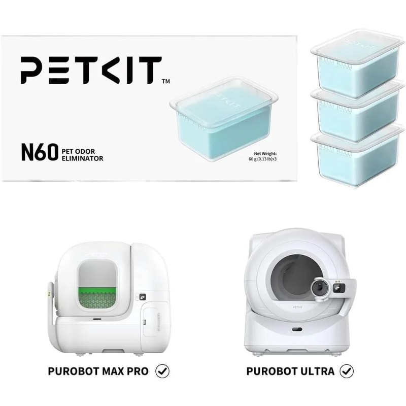 PETKIT N60 Pet Odor Eliminator Refills For PUROBOT Ultra Self Cleaning Cat Litter Box 3 Pack Cat Od 5