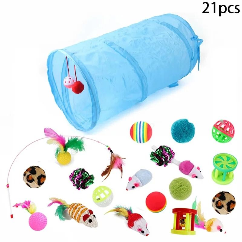 Rainbow Cat Tunnel Interactive Foldable Cat Play Tunnel For Indoor Cats 2