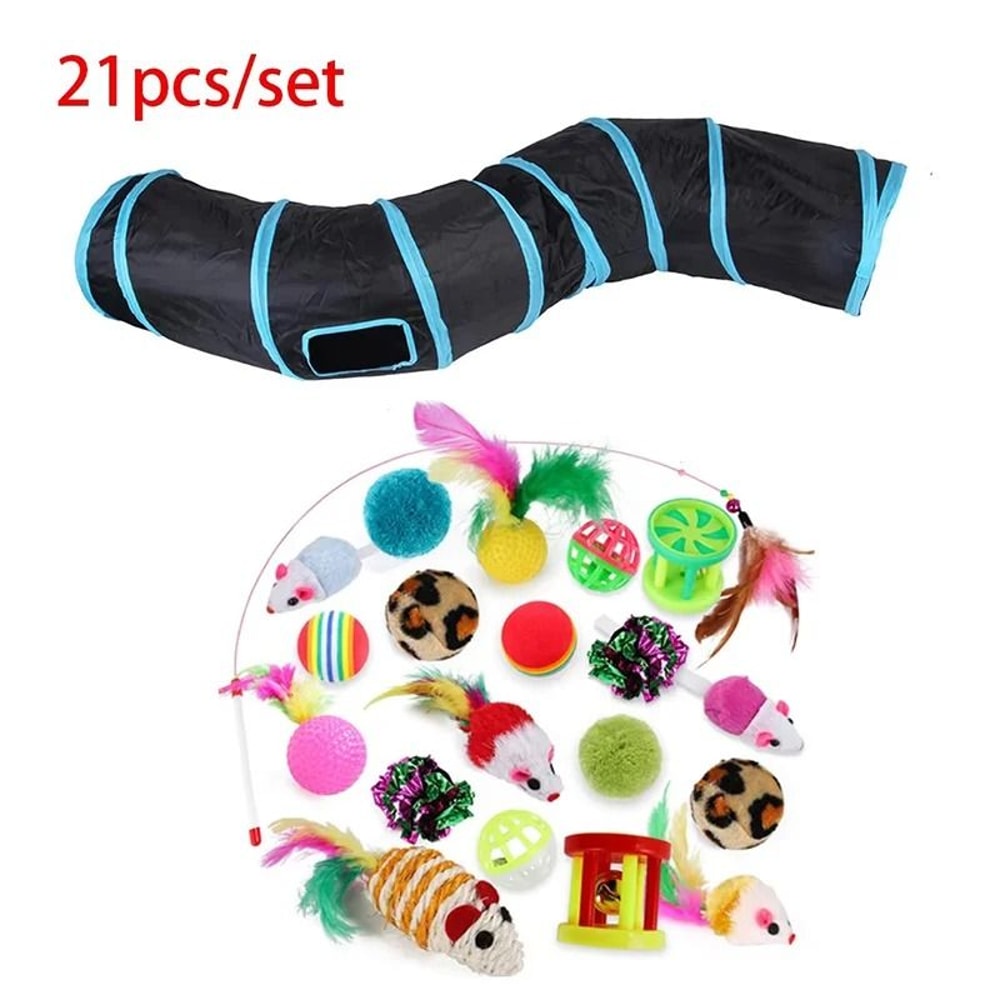 Rainbow Cat Tunnel Interactive Foldable Cat Play Tunnel For Indoor Cats 6