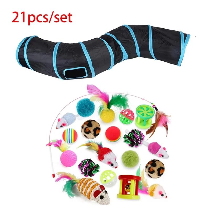 Rainbow Cat Tunnel Interactive Foldable Cat Play Tunnel For Indoor Cats 6