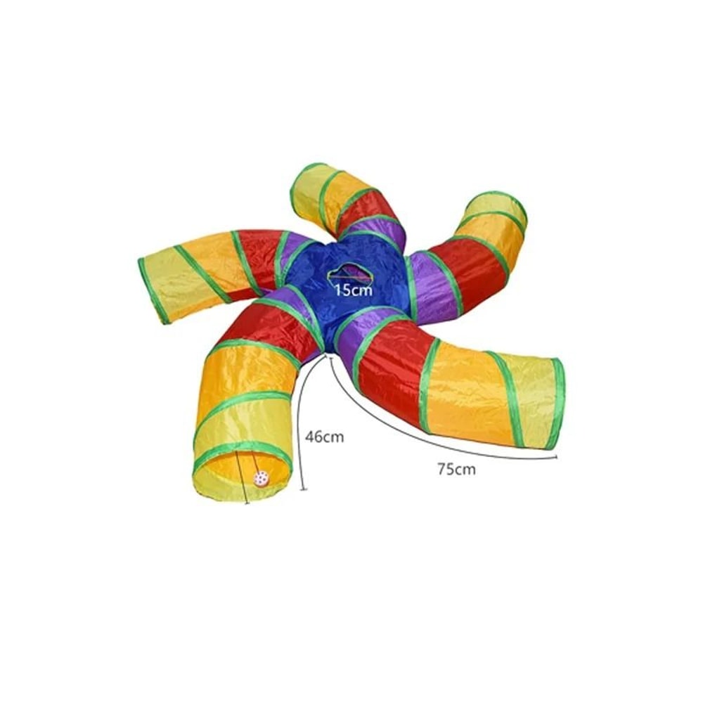 Rainbow Cat Tunnel Interactive Foldable Cat Play Tunnel For Indoor Cats 11