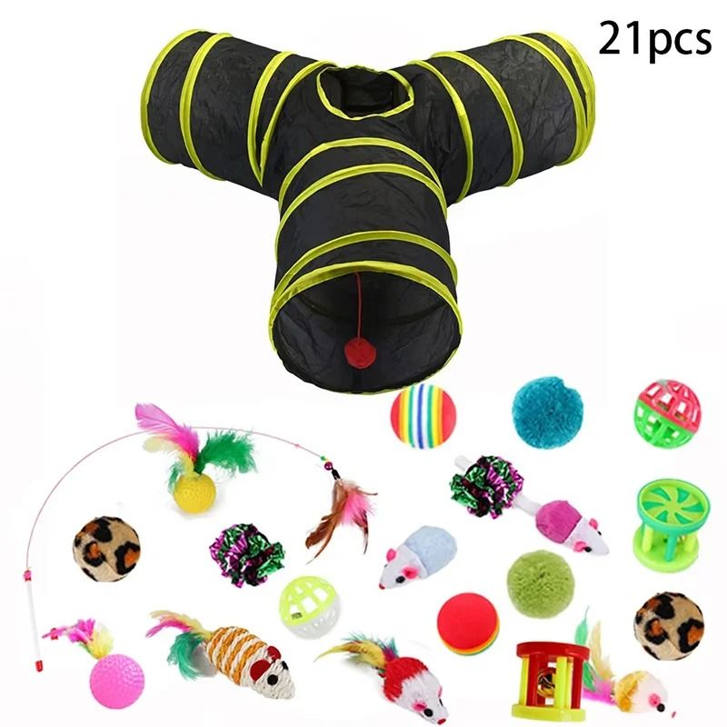 Rainbow Cat Tunnel Interactive Foldable Cat Play Tunnel For Indoor Cats 8