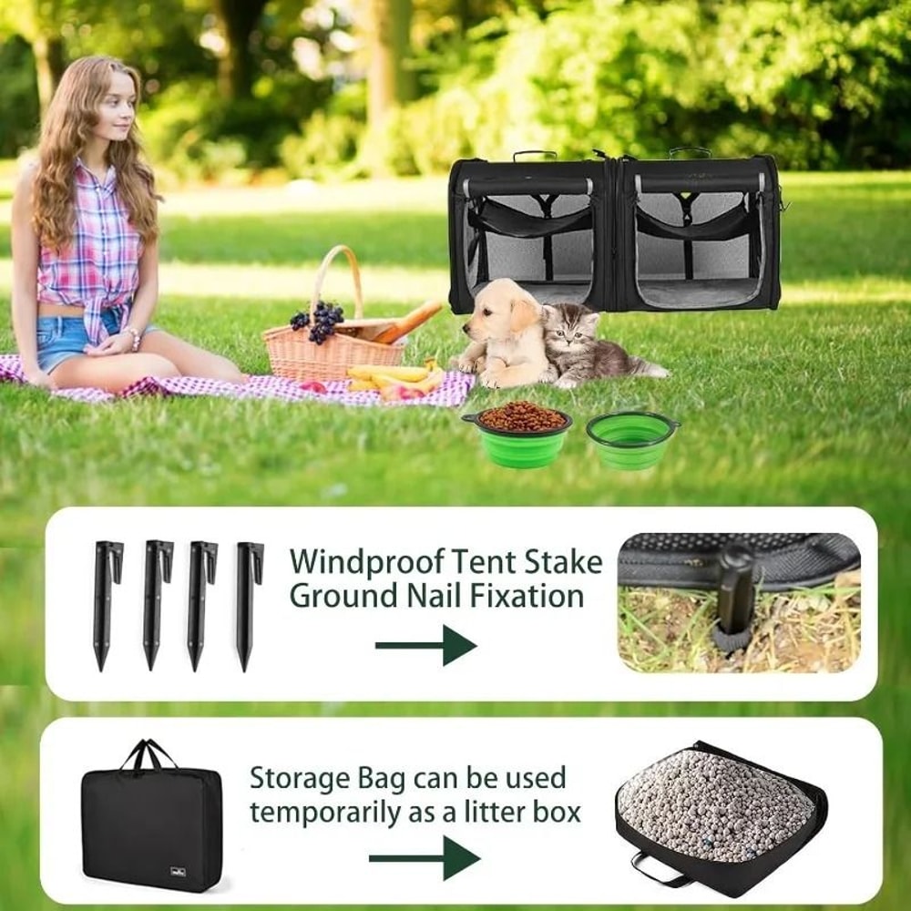 Two In One Foldable Pet Travel Carrier For Cats And Dogs 3