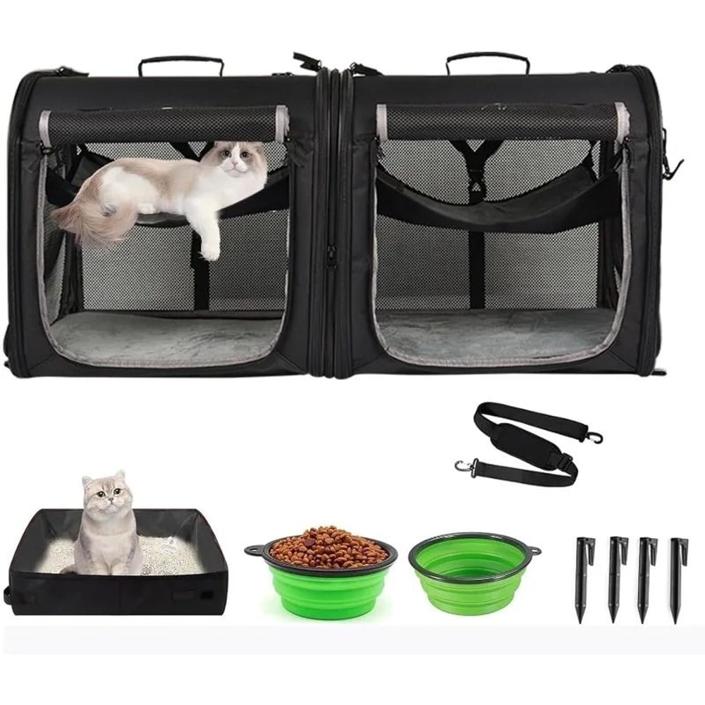 Two In One Foldable Pet Travel Carrier For Cats And Dogs 0
