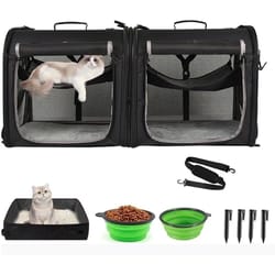 two in one foldable pet travel carrier for cats and dogs